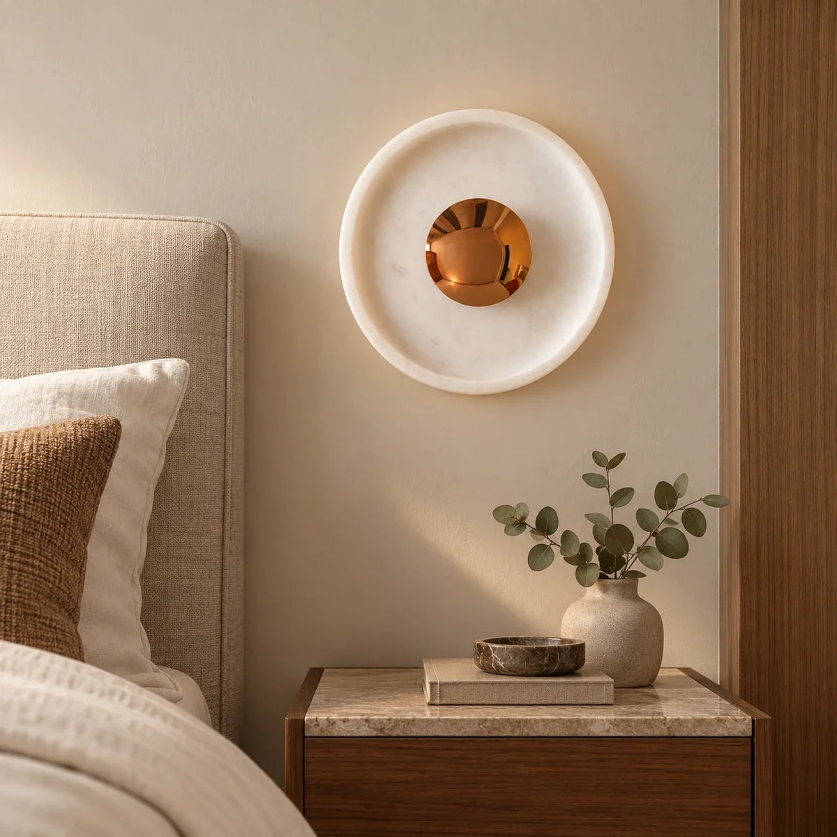 Bliss & Birch Orbis Curv Marble Wall Light
