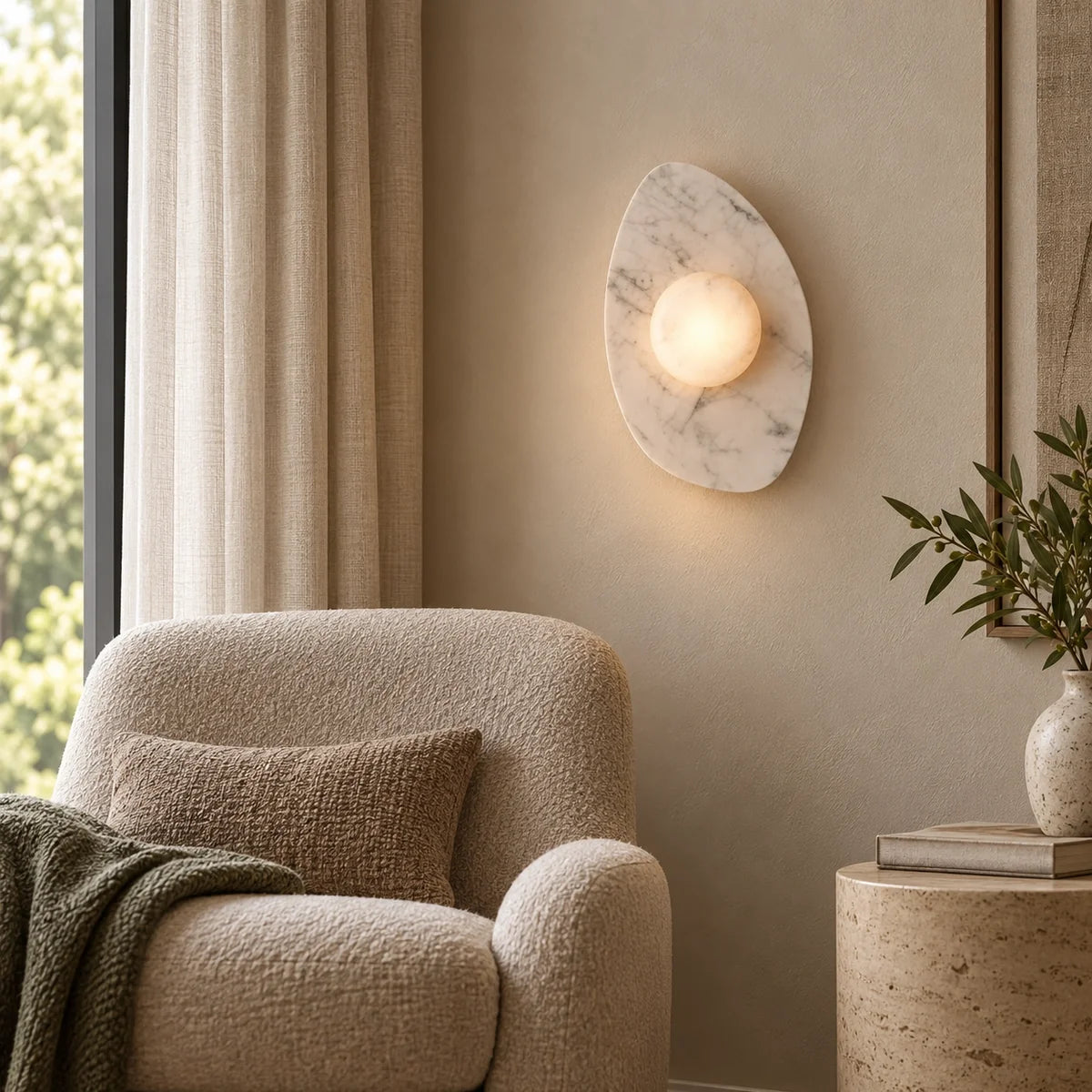 Bliss & Birch Sloppy Marble Wall Lamp