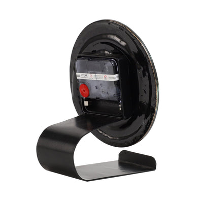 Peirre Glass Embossed Table Clock | Analogue Table Clock for Office Desk & Home Decor